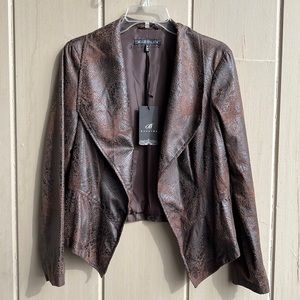 Baccini Faux Leather/Snakeskin Print Jacket_Size M